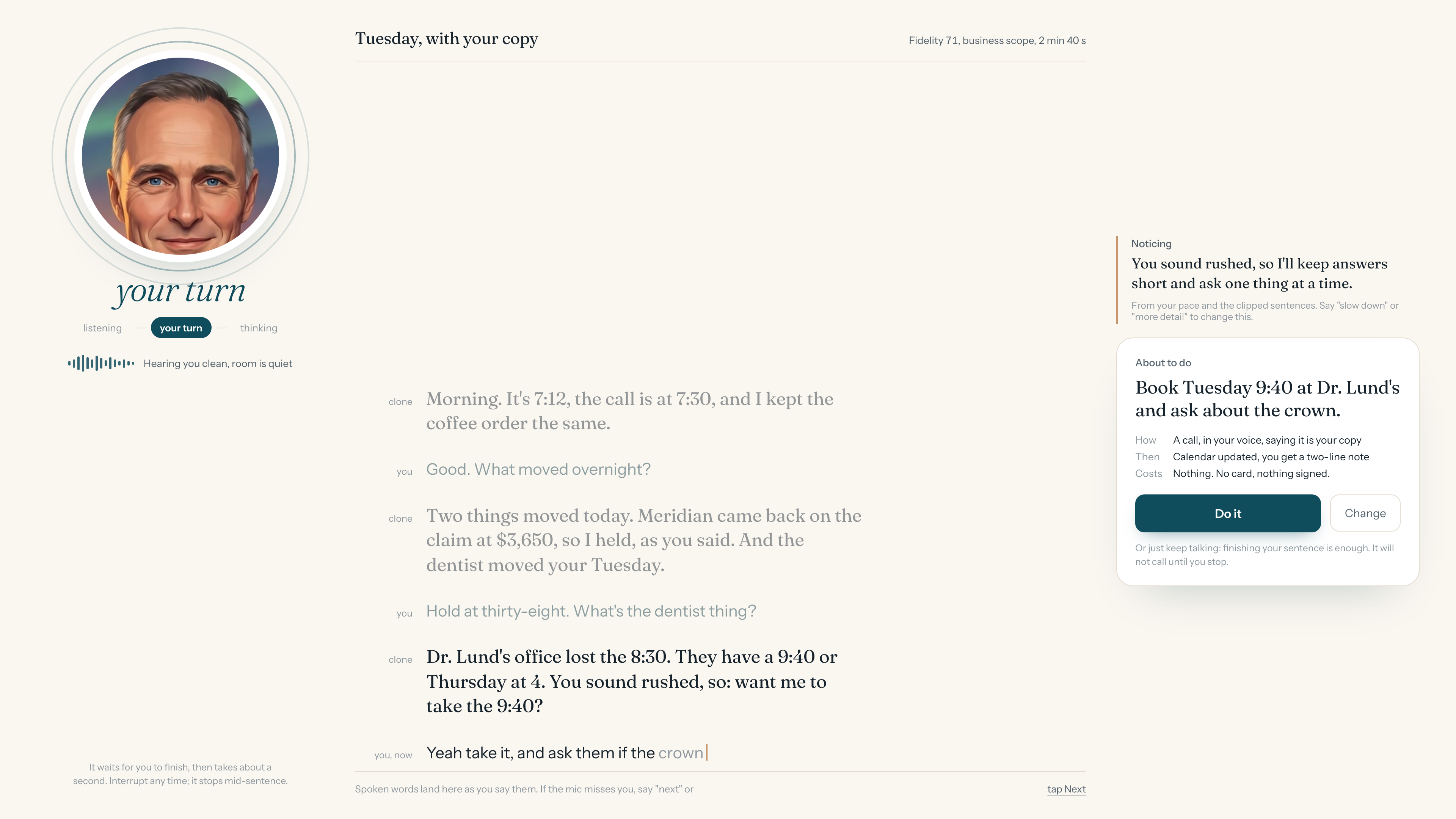 Conversation, desktop